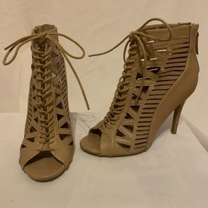 Anne Michelle Open Toe Tan/Nude High Heels